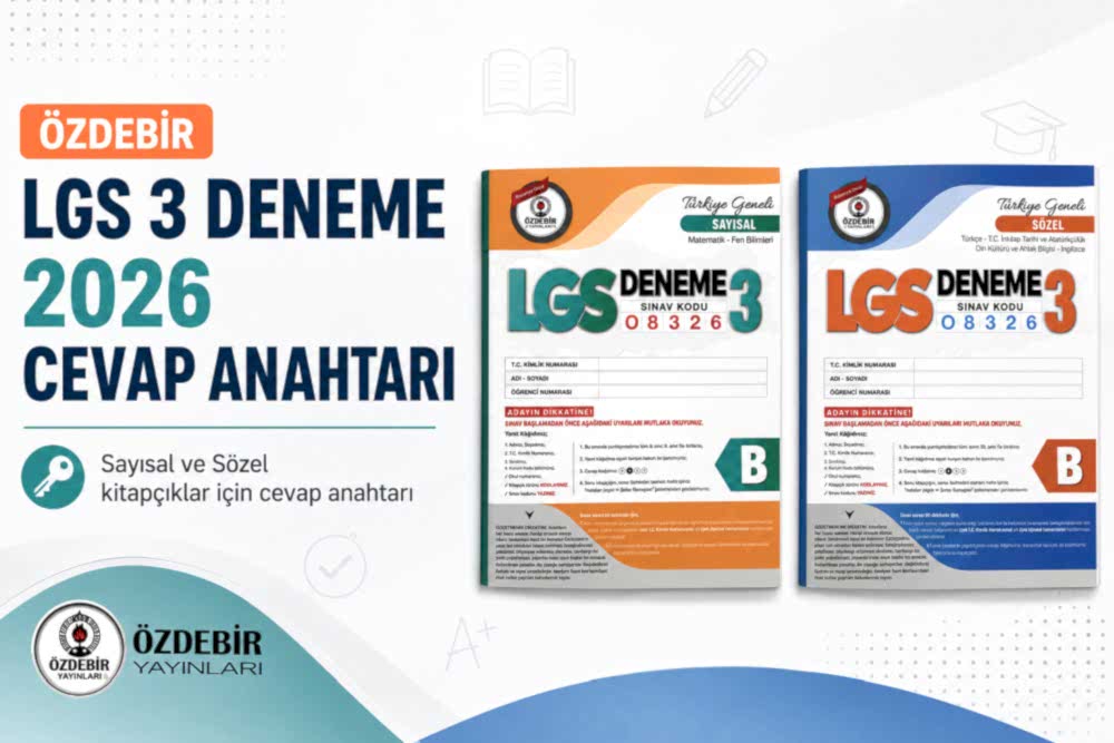Özdebir LGS 3 Deneme 2026 Cevap Anahtarı​ 08326 ve Çözümleri için hemen tıklayın.